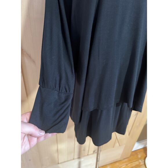 Soft Surroundings | Black Knit V Neck Overlay Top | Size Large - Picture 8 of 13